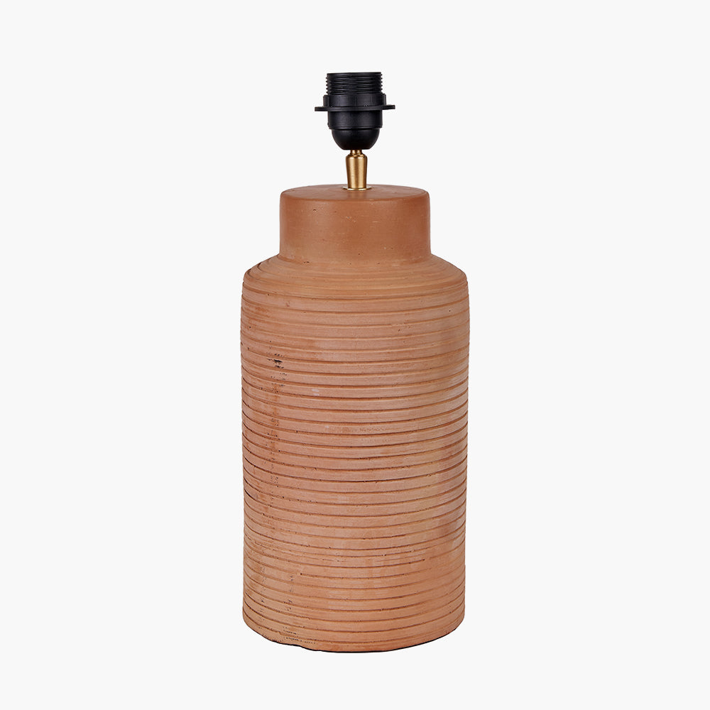 Sierra Natural Tall Ribbed Terracotta Table Lamp Base