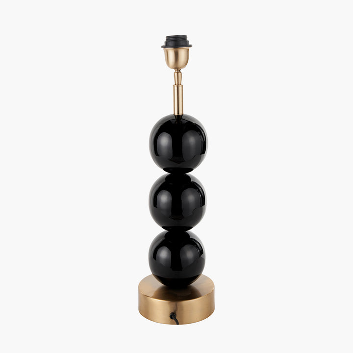 Sofia Black and Gold Enamel 3 Ball Table Lamp Base