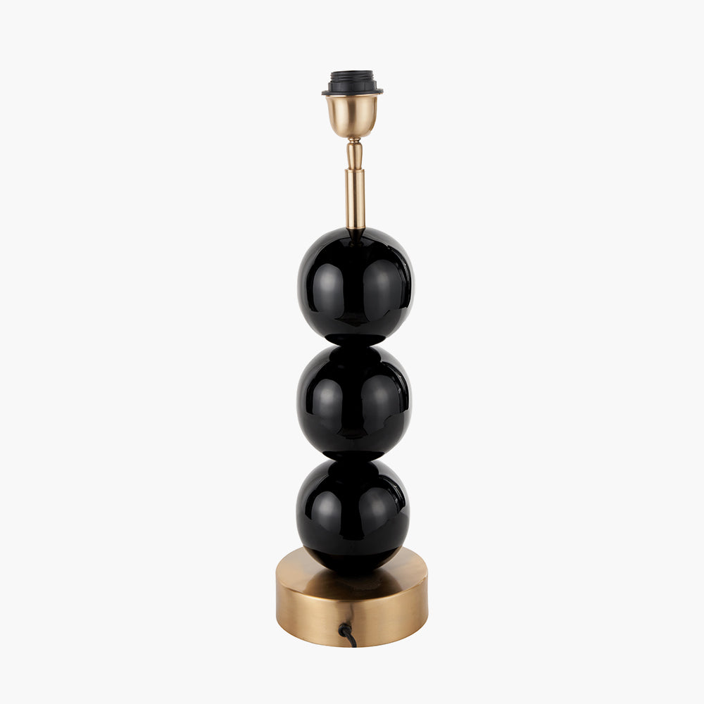 Sofia Black and Gold Enamel 3 Ball Table Lamp Base