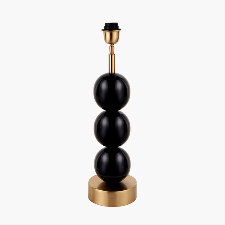 Sofia Black and Gold Enamel 3 Ball Table Lamp Base