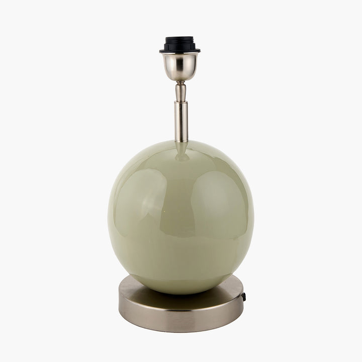 Sofia Sage and Silver Enamel Table Lamp Base