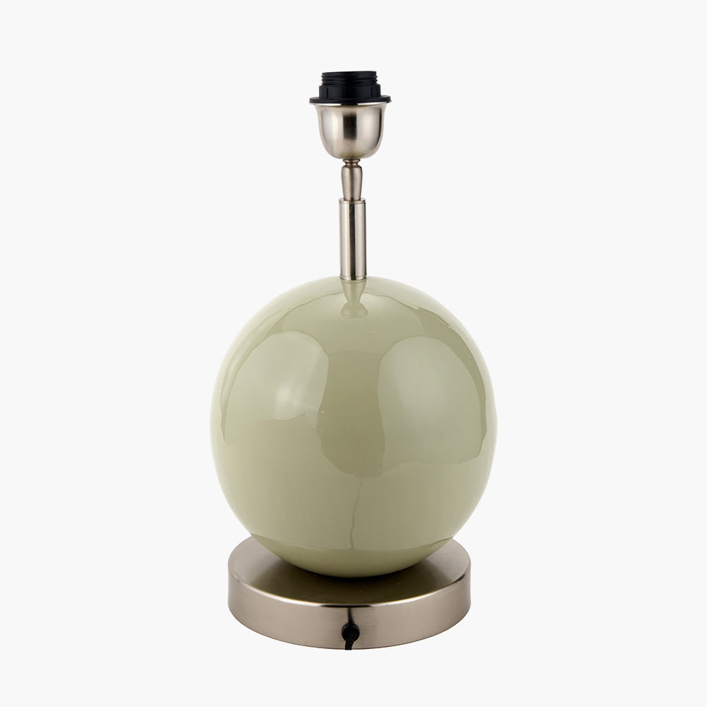 Sofia Sage and Silver Enamel Table Lamp Base