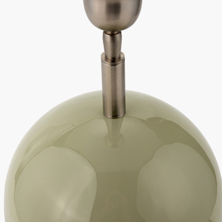 Sofia Sage and Silver Enamel Table Lamp Base