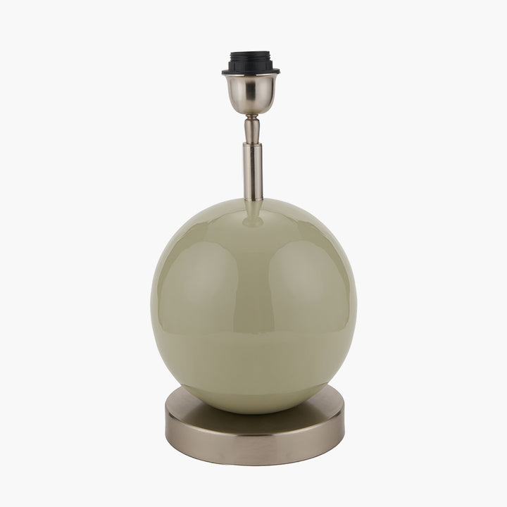 Sofia Sage and Silver Enamel Table Lamp Base