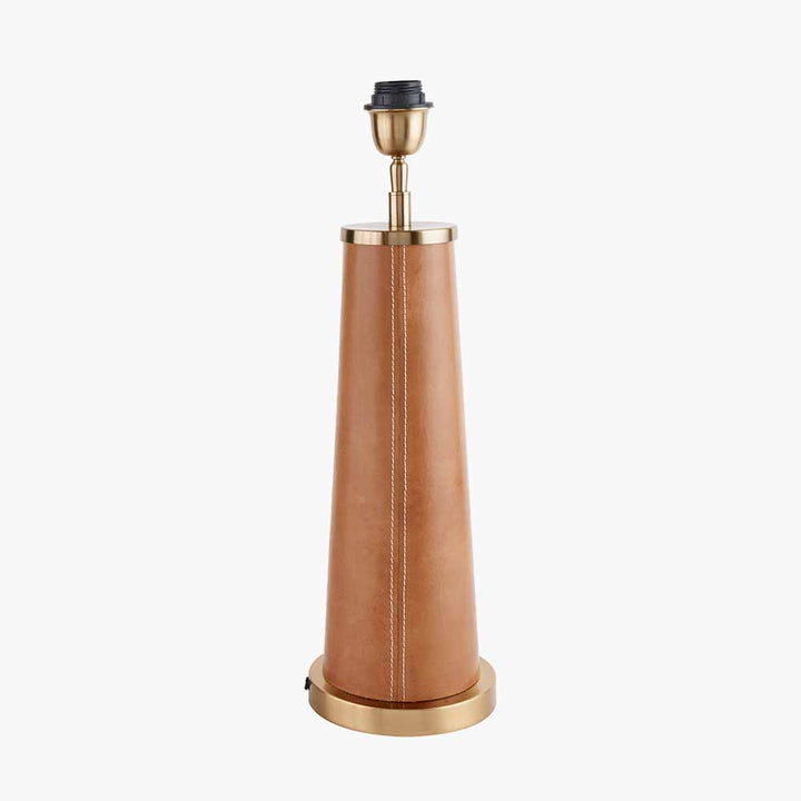 Laurence Tan Leather and Brass Table Lamp Base