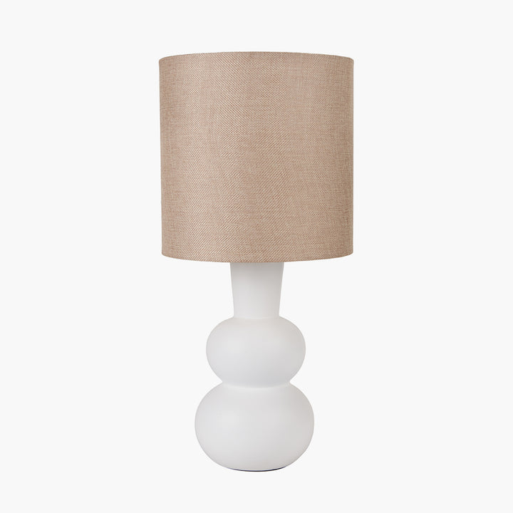 Aaliyah  White Curved Bottle Ceramic Table Lamp