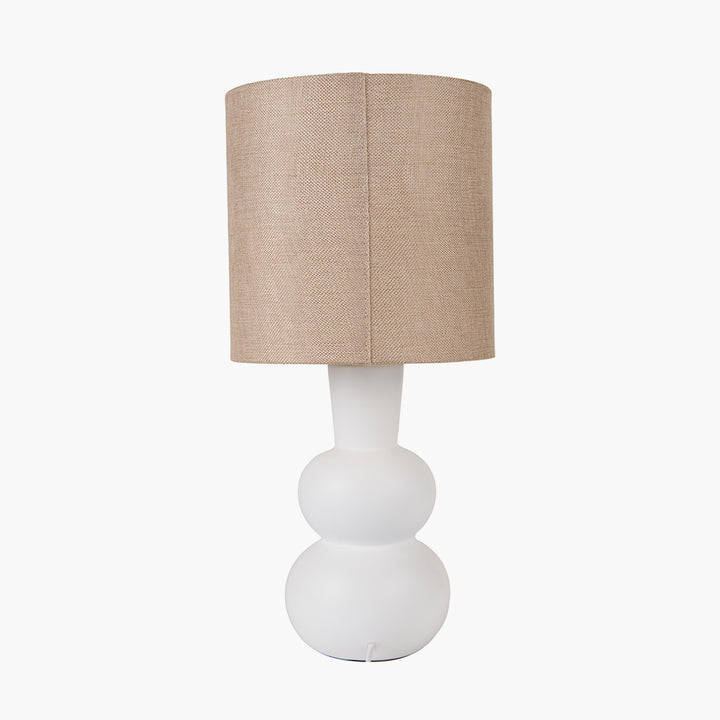 Aaliyah  White Curved Bottle Ceramic Table Lamp