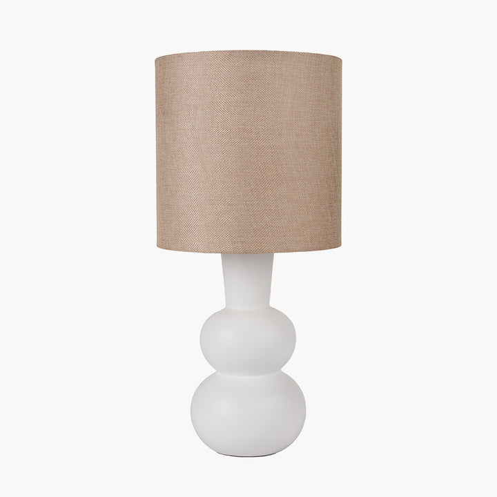 Aaliyah  White Curved Bottle Ceramic Table Lamp