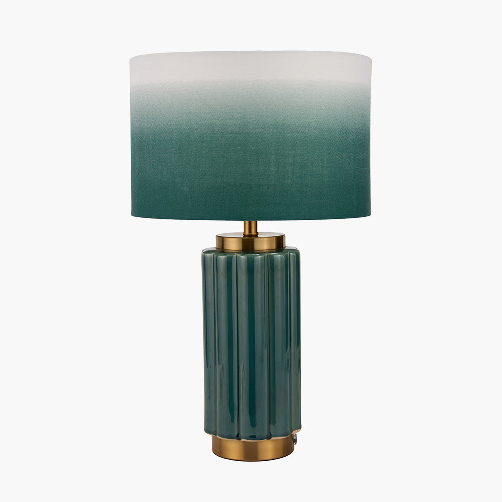 Lushan Green Scalloped Ceramic Table Lamp