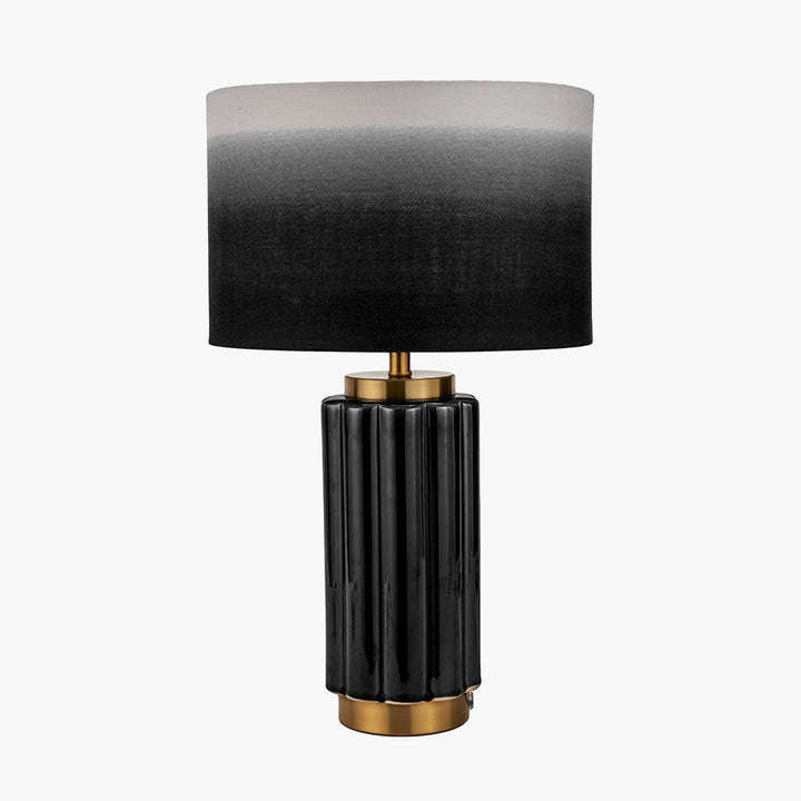 Lushan Black Scalloped Ceramic Table Lamp