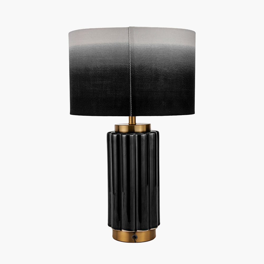 Lushan Black Scalloped Ceramic Table Lamp