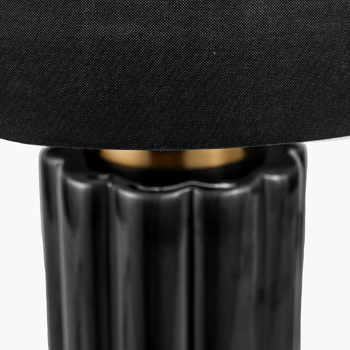 Lushan Black Scalloped Ceramic Table Lamp