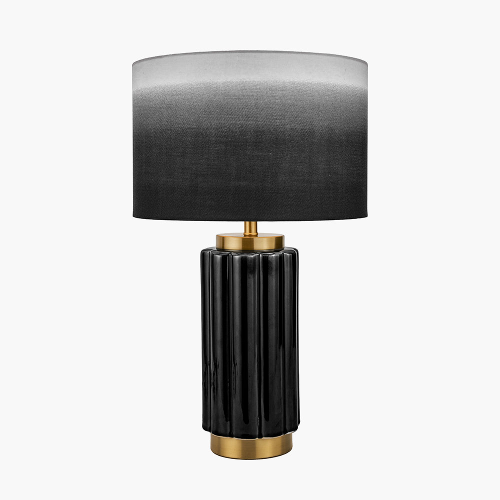 Lushan Black Scalloped Ceramic Table Lamp