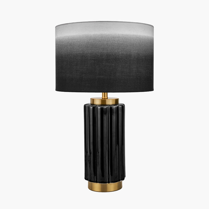 Lushan Black Scalloped Ceramic Table Lamp