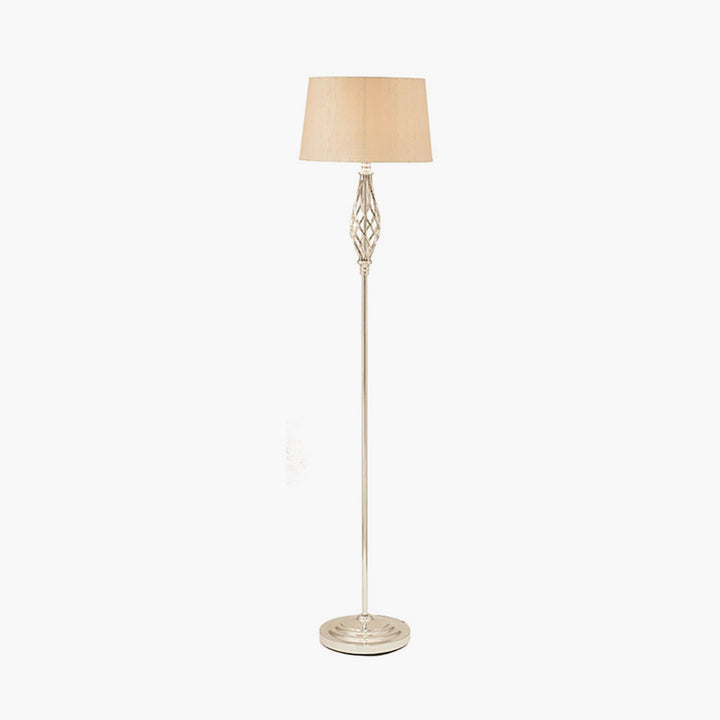 Jenna Silver Metal Twist Detail Floor Lamp