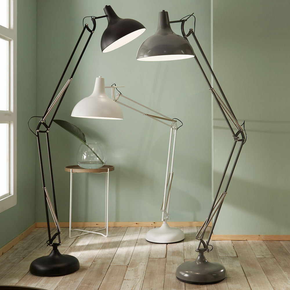 Alonzo Grey Metal Task Floor Lamp