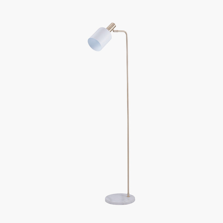 Biba Marble Footed White and Gold Floor Lamp