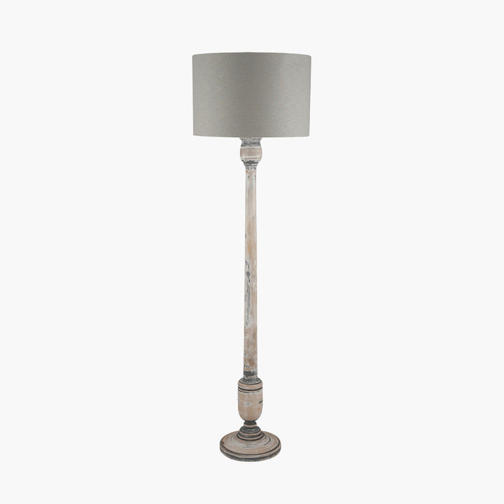 Captiva Grey Wash Mango Wood Floor Lamp Base