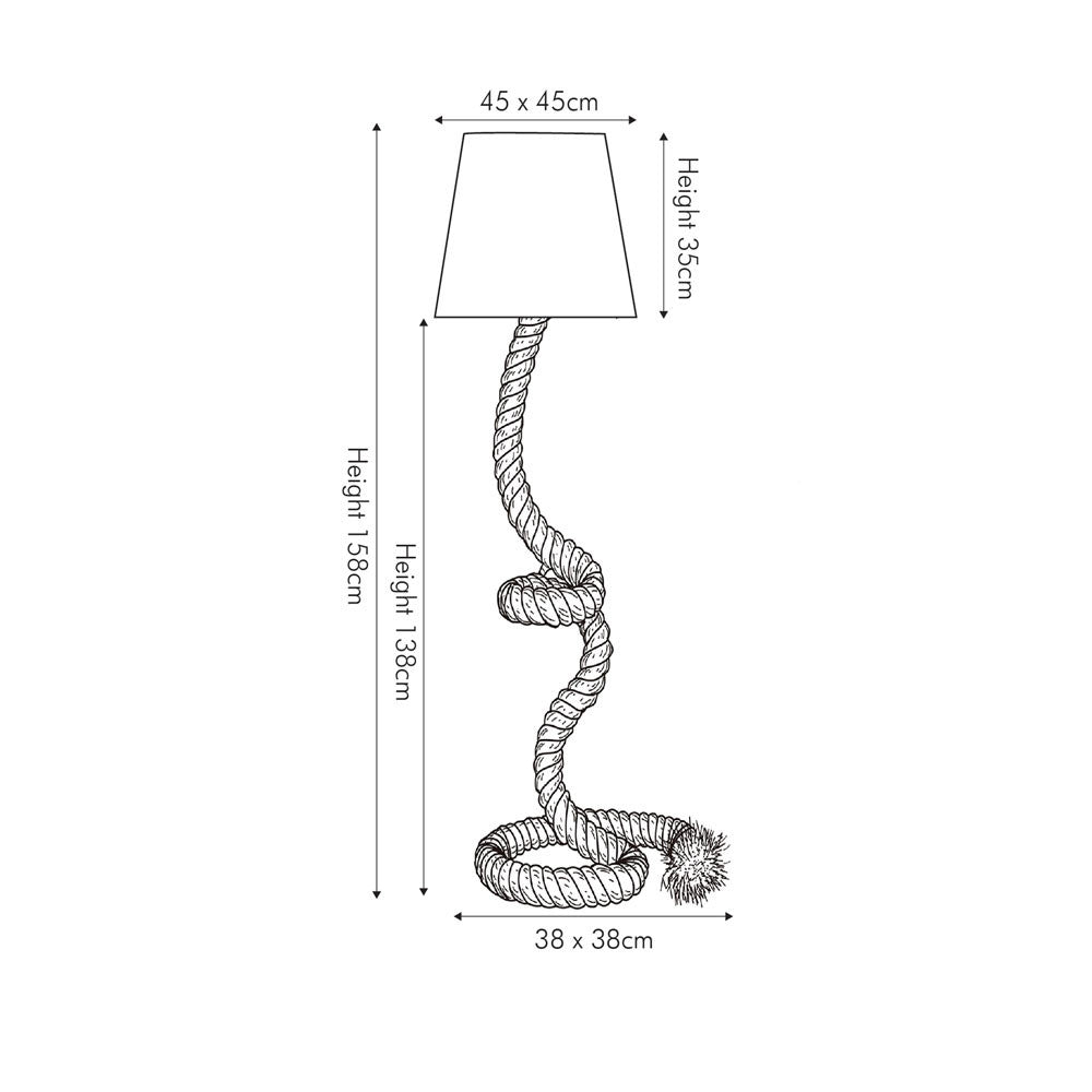 Martindale Rope Knot Floor Lamp with Natural Shade