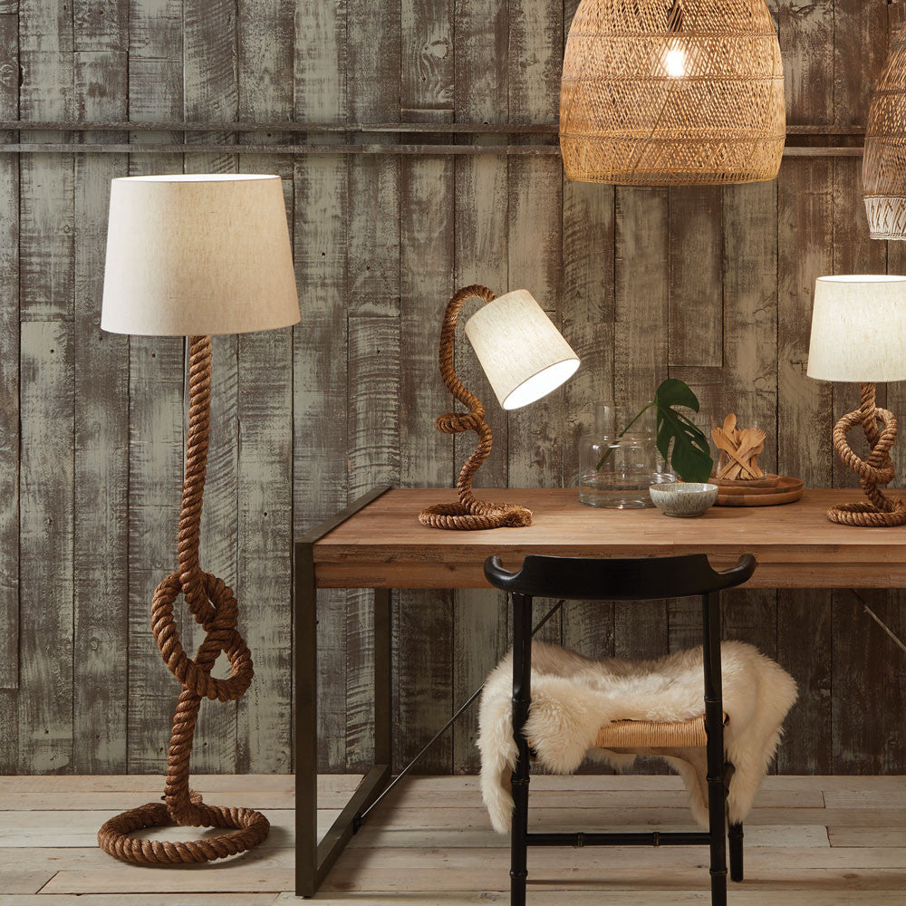 Martindale Rope Knot Floor Lamp with Natural Shade