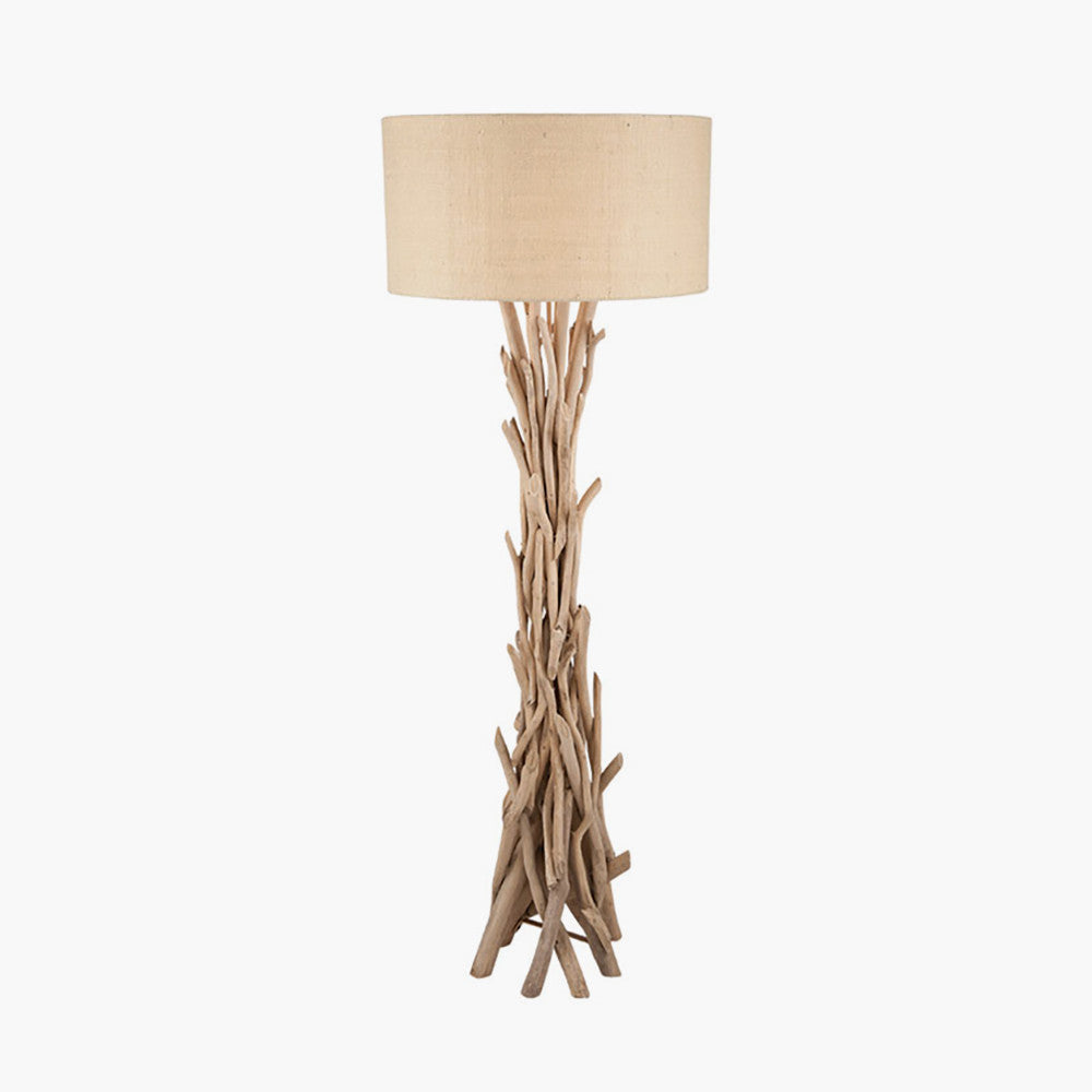 Derna Driftwood Floor Lamp with Natural Jute Shade