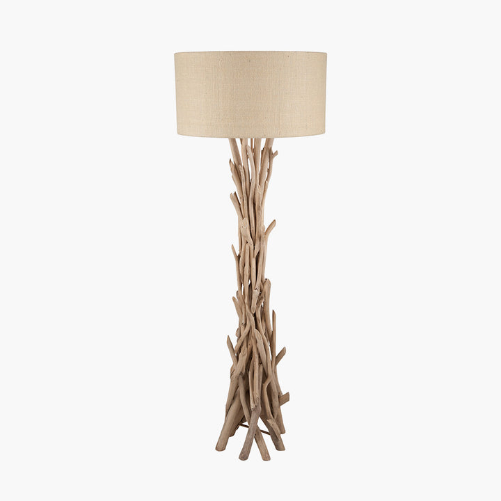 Derna Driftwood Floor Lamp with Natural Jute Shade