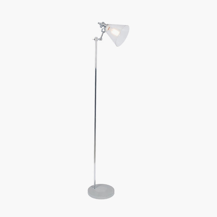 Chaplin Concrete and Brushed Chrome Floor Lamp