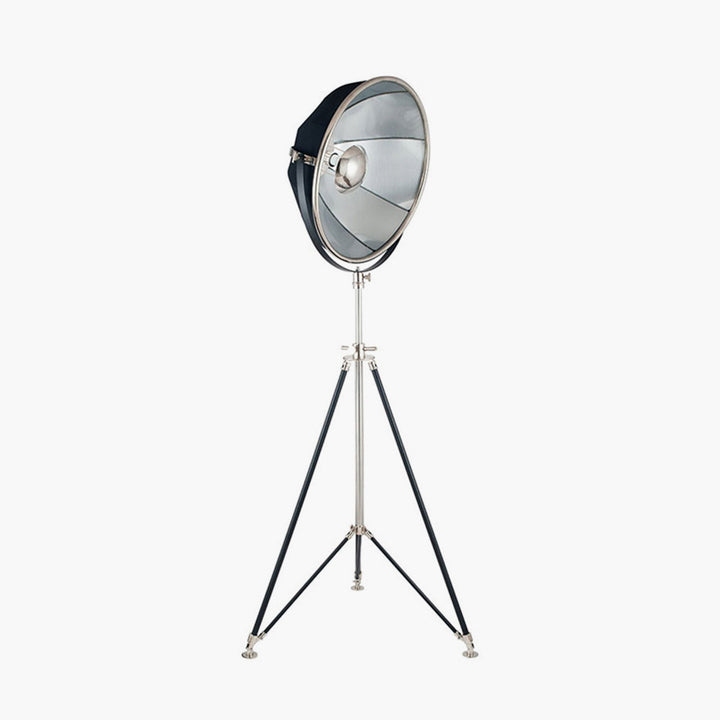 Elstree Black and Silver Metal Tripod Floor Lamp