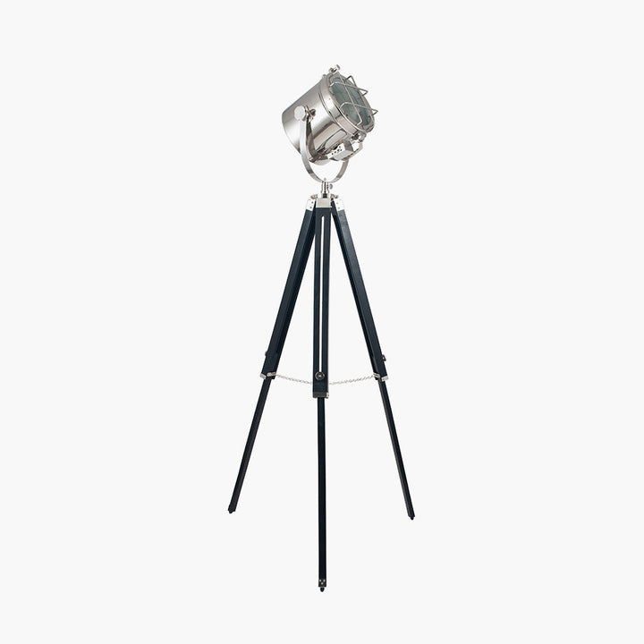 Beckett Black and Silver Tripod Marine Floor Lamp