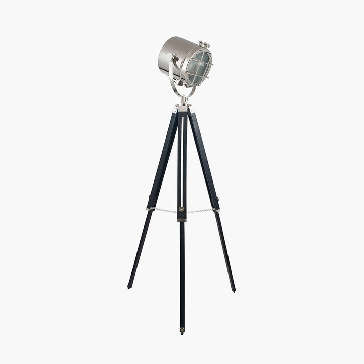 Beckett Black and Silver Tripod Marine Floor Lamp