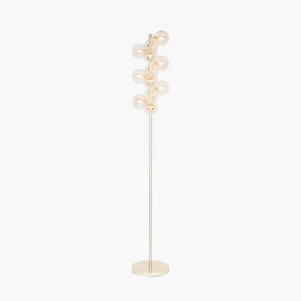 Vecchio Lustre Glass Orb and Gold Floor Lamp