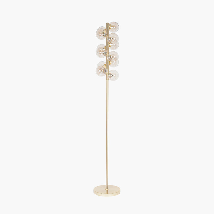 Vecchio Lustre Glass Orb and Gold Floor Lamp