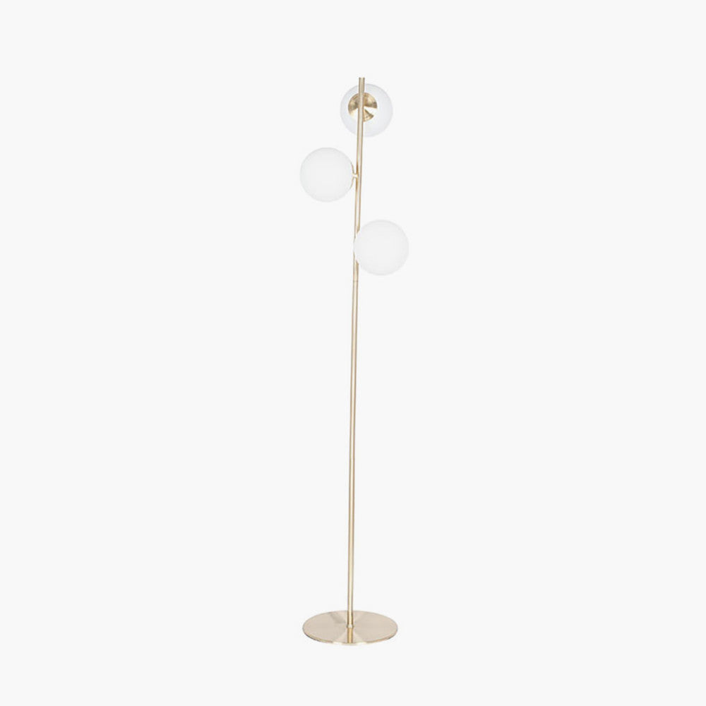 Asterope White Orb and Gold Metal Floor Lamp