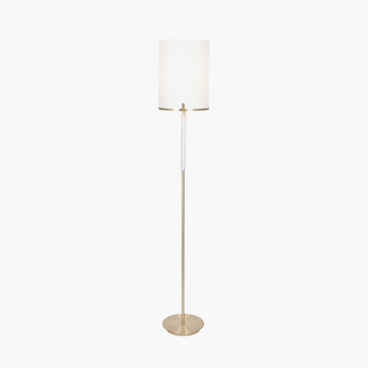 Midland Champagne Gold Metal and Marble Effect Floor Lamp