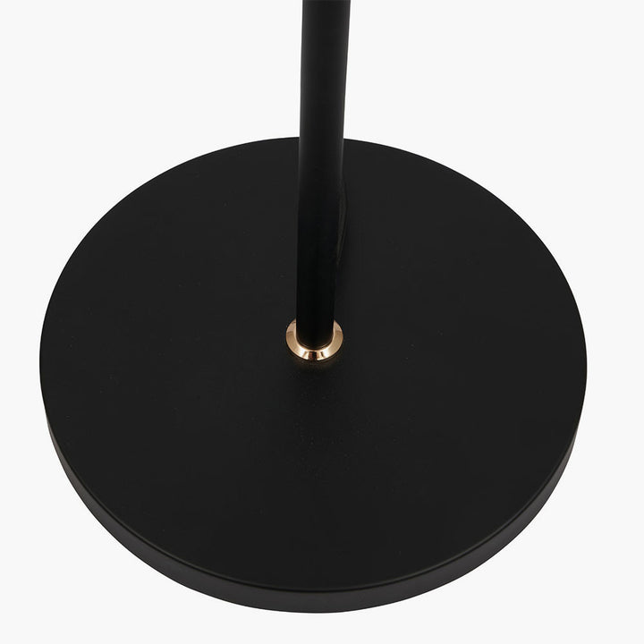 Blair Smoke Glass Ball and Black Metal Floor Lamp