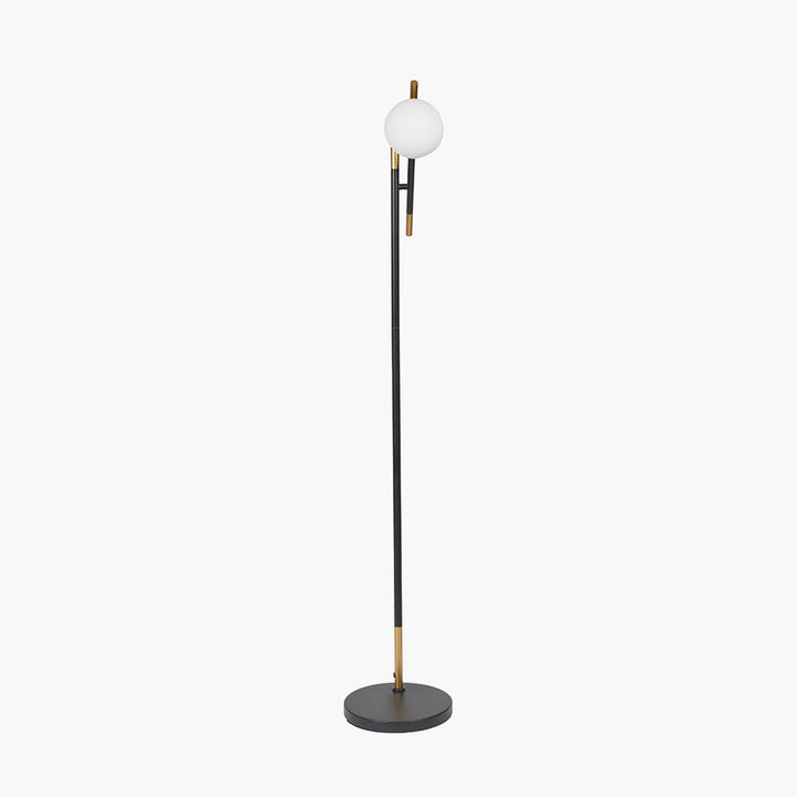 Wanda White Orb and Black Metal Floor Lamp