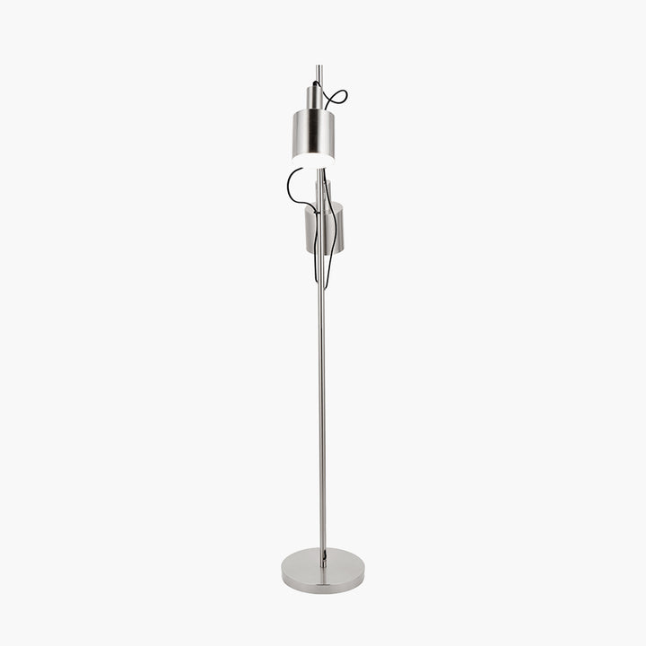 Aaron Brushed Chrome Metal Task Floor Lamp