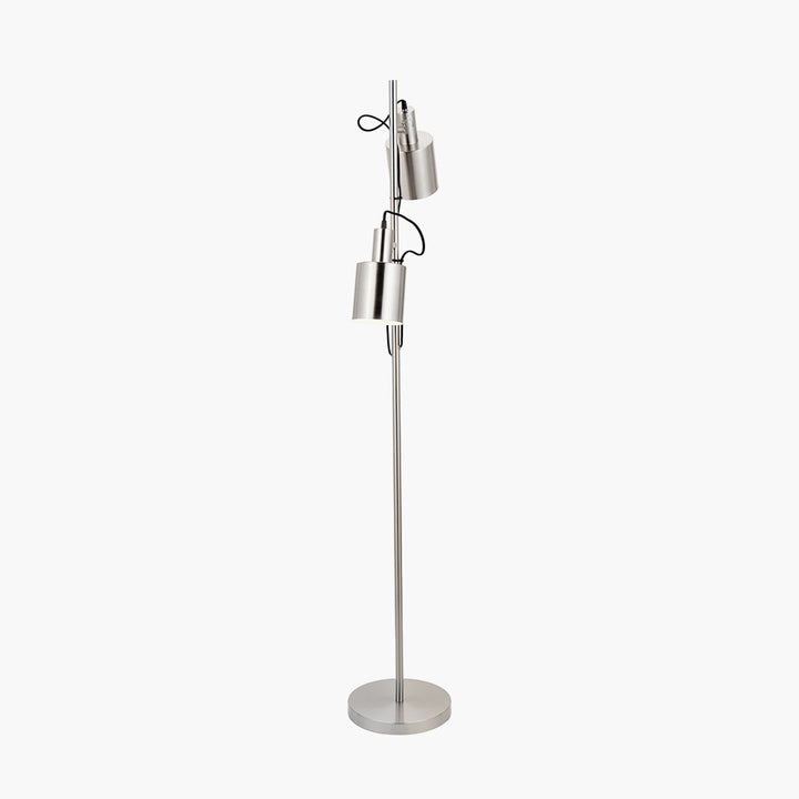 Aaron Brushed Chrome Metal Task Floor Lamp