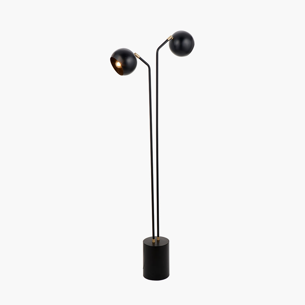 Bailey Black Metal 2 Head Floor Lamp