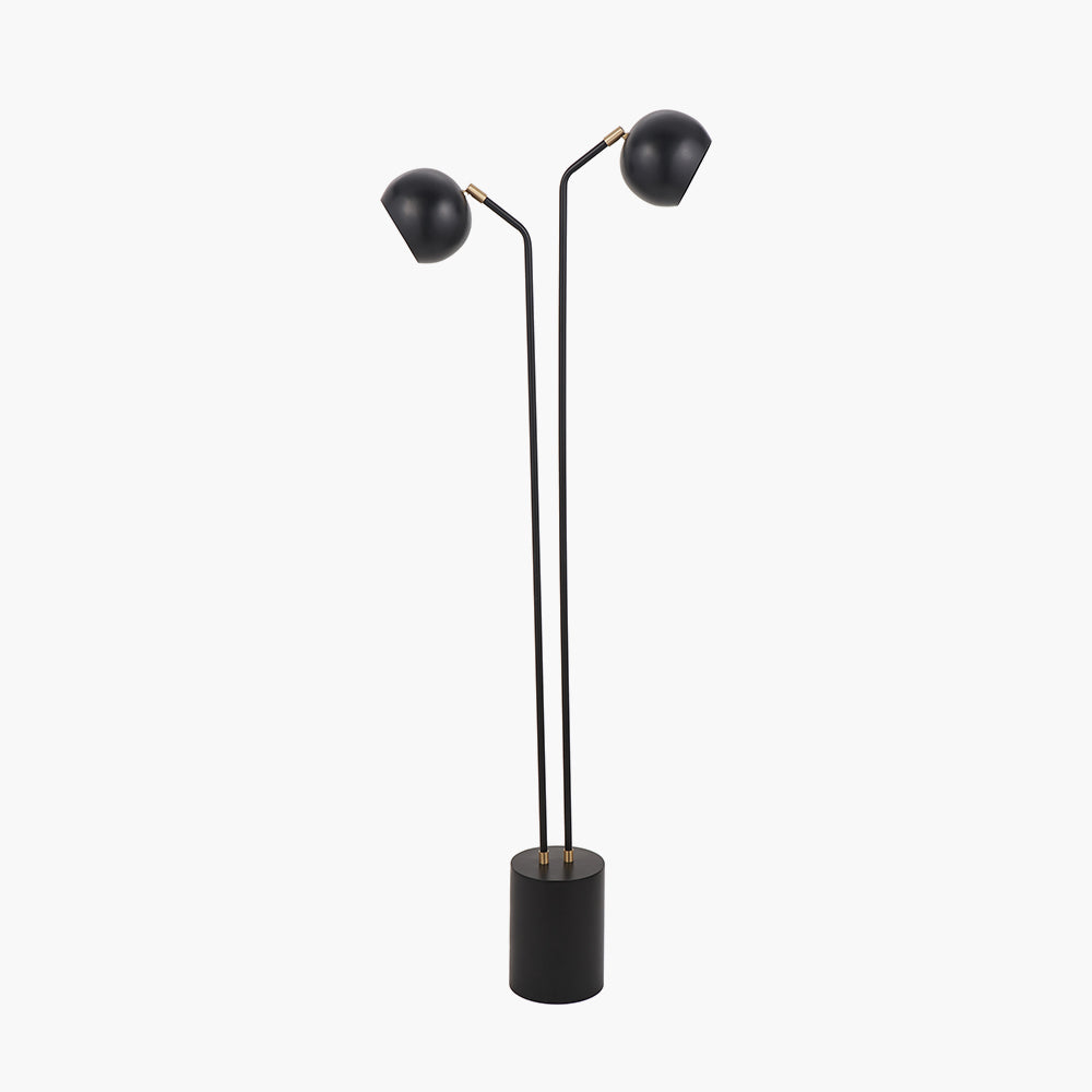 Bailey Black Metal 2 Head Floor Lamp