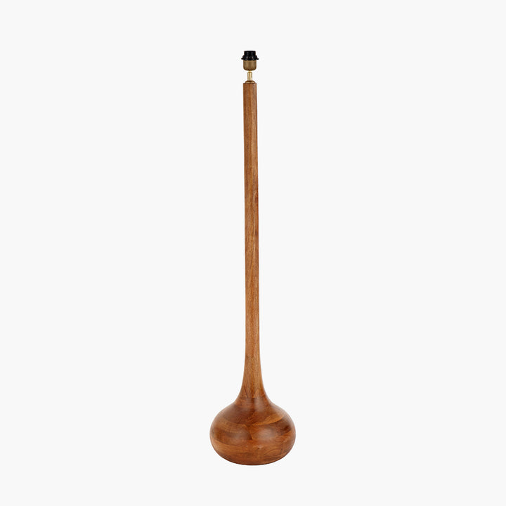 Toma Oiled Wood Tall Neck Floor Lamp Base