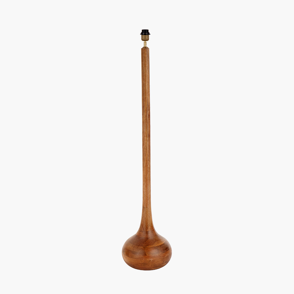 Toma Oiled Wood Tall Neck Floor Lamp Base