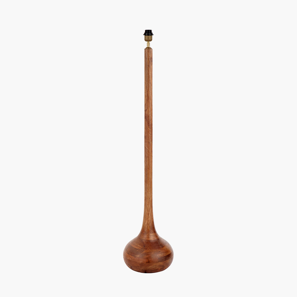 Toma Oiled Wood Tall Neck Floor Lamp Base