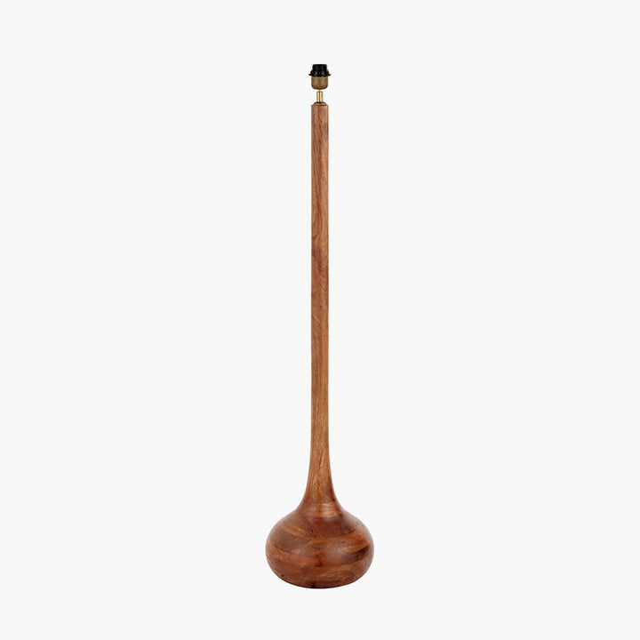 Toma Oiled Wood Tall Neck Floor Lamp Base