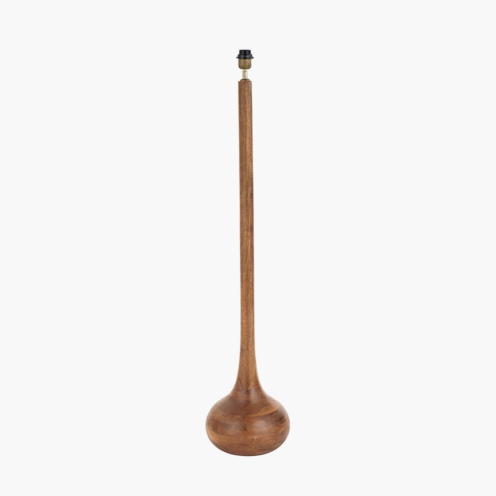 Toma Oiled Wood Tall Neck Floor Lamp Base