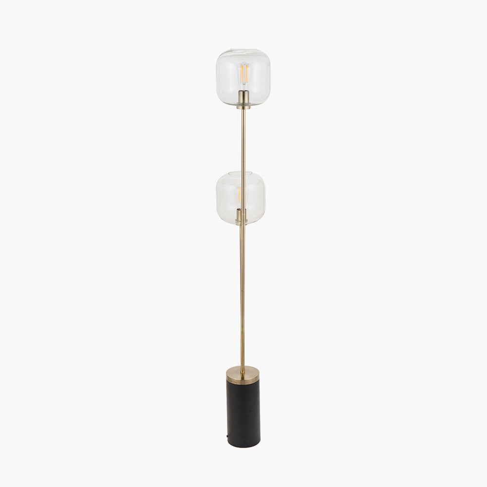 Florence Black Metal and Glass Floor Lamp