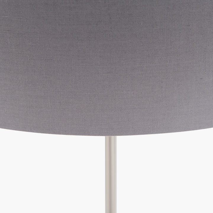 Elin Brushed Silver and Steel Grey Floor Lamp