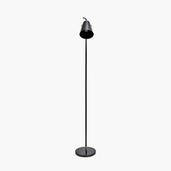 Theia Black and Brushed Brass Task Floor Lamp