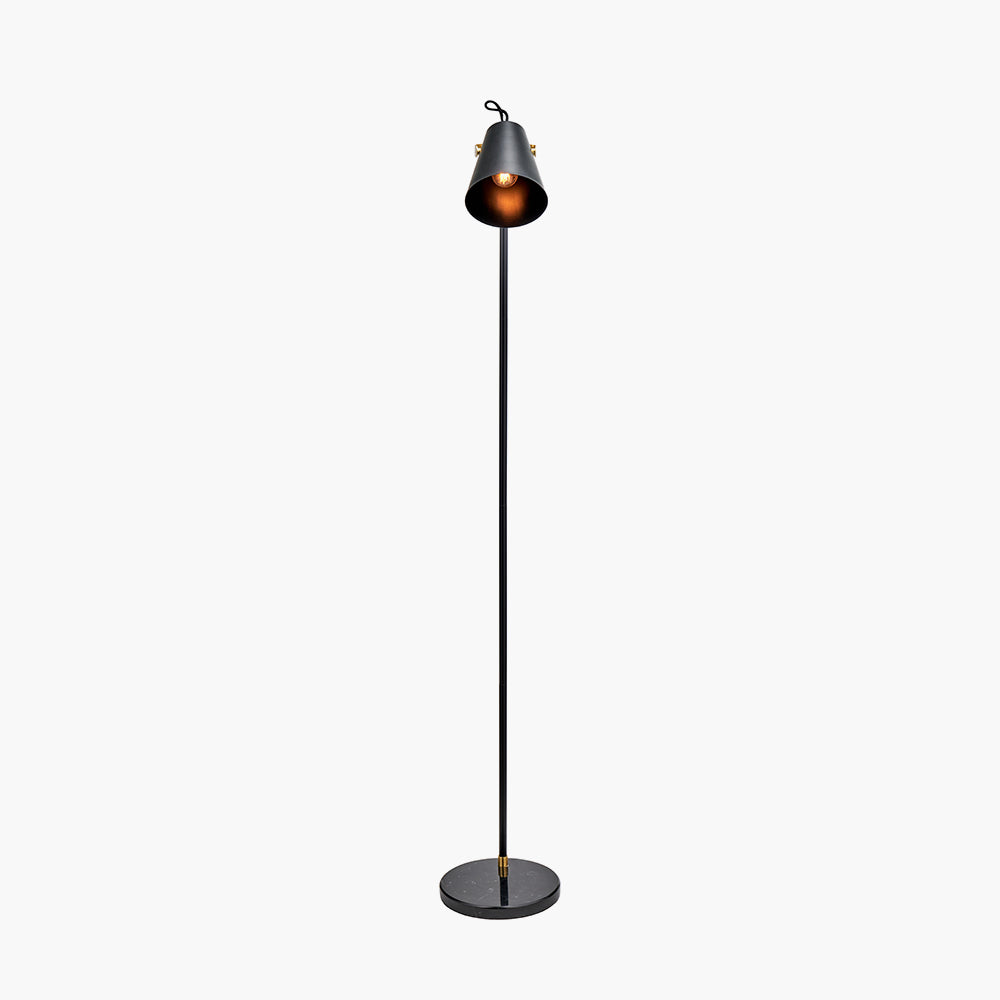 Theia Black and Brushed Brass Task Floor Lamp