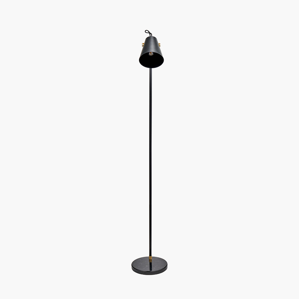 Theia Black and Brushed Brass Task Floor Lamp